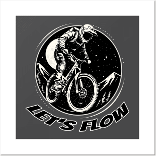 tshirt downhill bike lest's flow Posters and Art